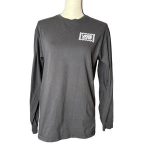 Vans T-shirt in Black with White Logo Size M Long Sleeve